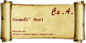 Csapó Axel névjegykártya